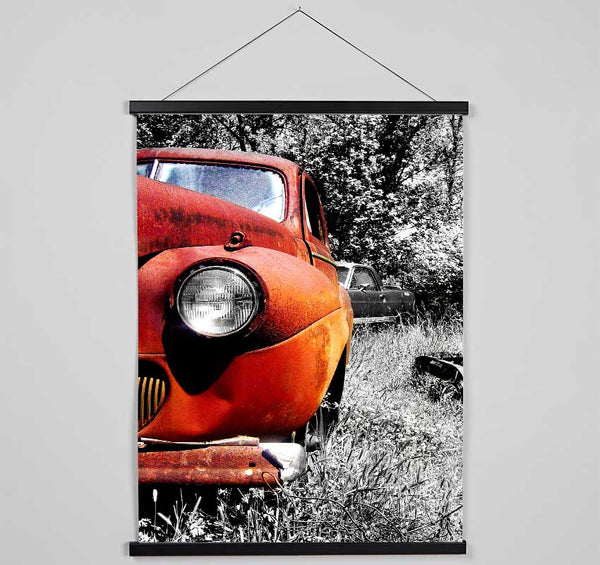 Old Banger Car In Field Hanging Poster - Wallart-Direct UK