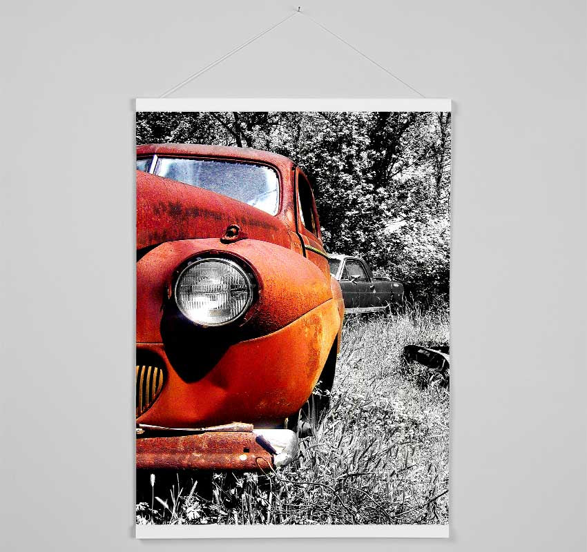 Old Banger Car In Field Hanging Poster - Wallart-Direct UK