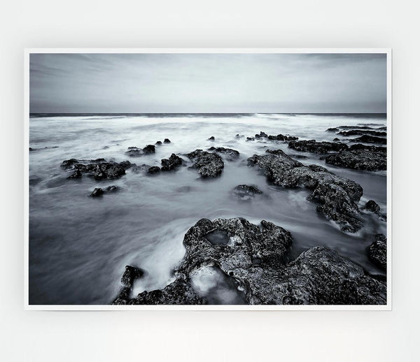 Black And White Sea Print Poster Wall Art