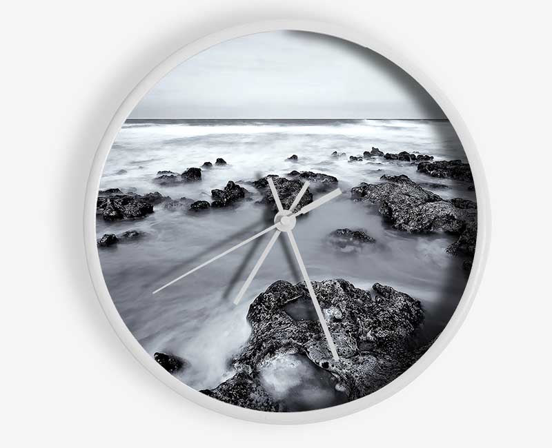 Black And White Sea Clock - Wallart-Direct UK