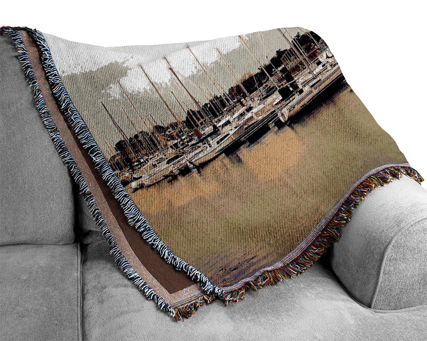 Boat Harbour Sunrise Woven Blanket