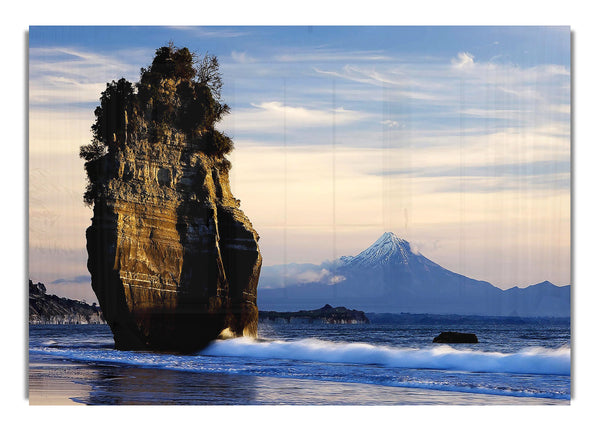 Neuseeland Strand Mount Taranaki Ansicht