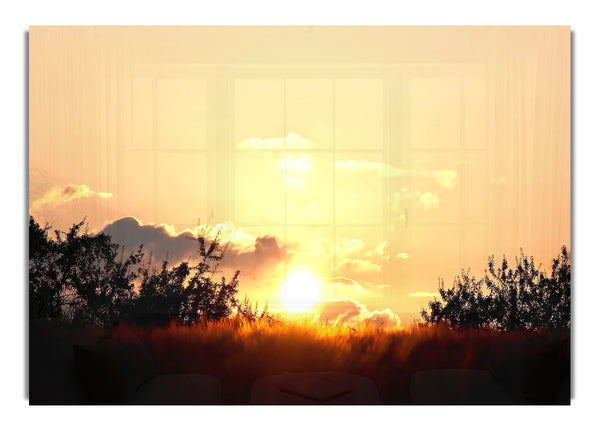 Golden Wheat Field At Sunset