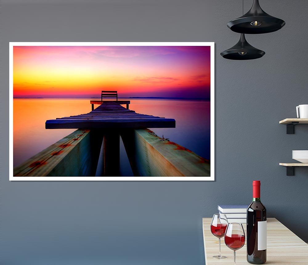 The Perfect Sunset Dock Print Poster Wall Art