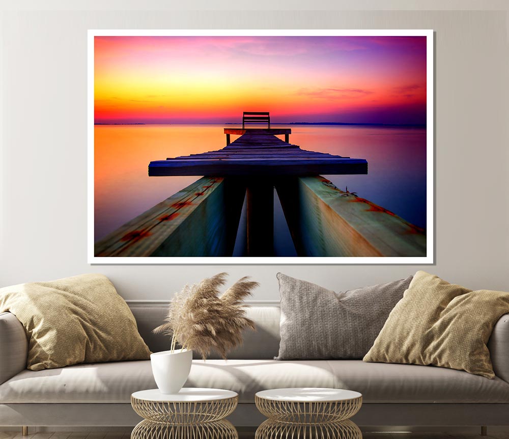 The Perfect Sunset Dock Print Poster Wall Art