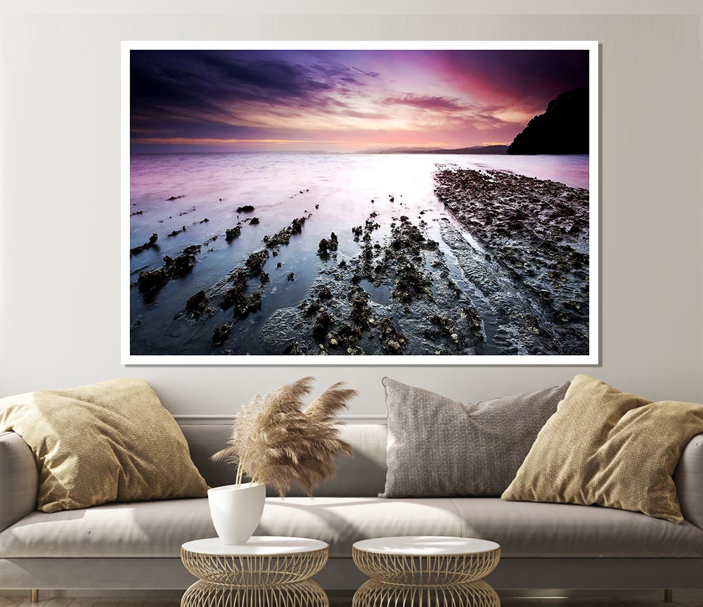 As The Ocean Meets The Land Print Poster Wall Art