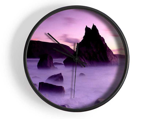 Dusk Cligga Point Cornwall England Clock - Wallart-Direct UK