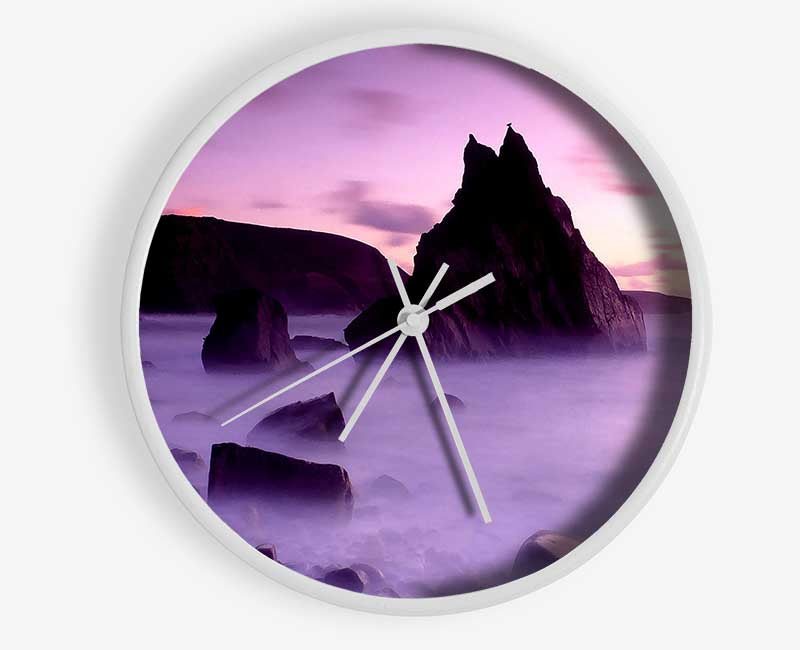 Dusk Cligga Point Cornwall England Clock - Wallart-Direct UK