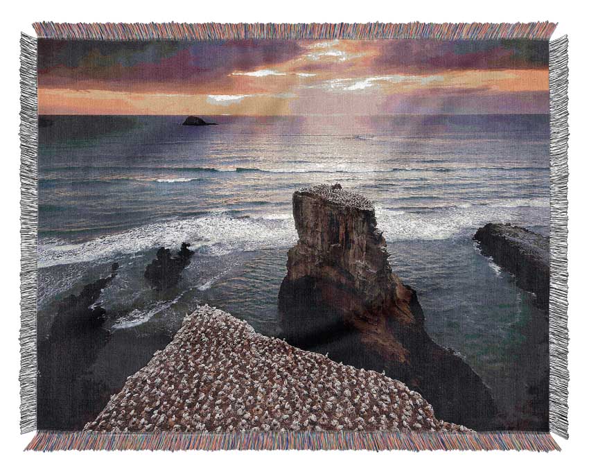 Gannet Colony Woven Blanket