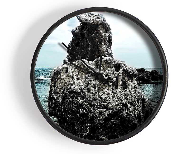 Big Rock Denia Beach Spain Clock - Wallart-Direct UK