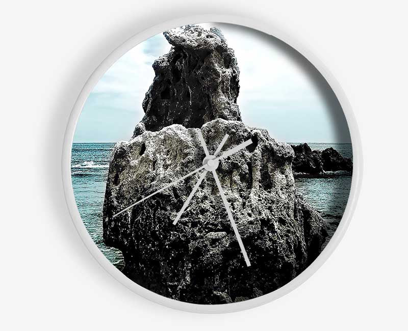 Big Rock Denia Beach Spain Clock - Wallart-Direct UK