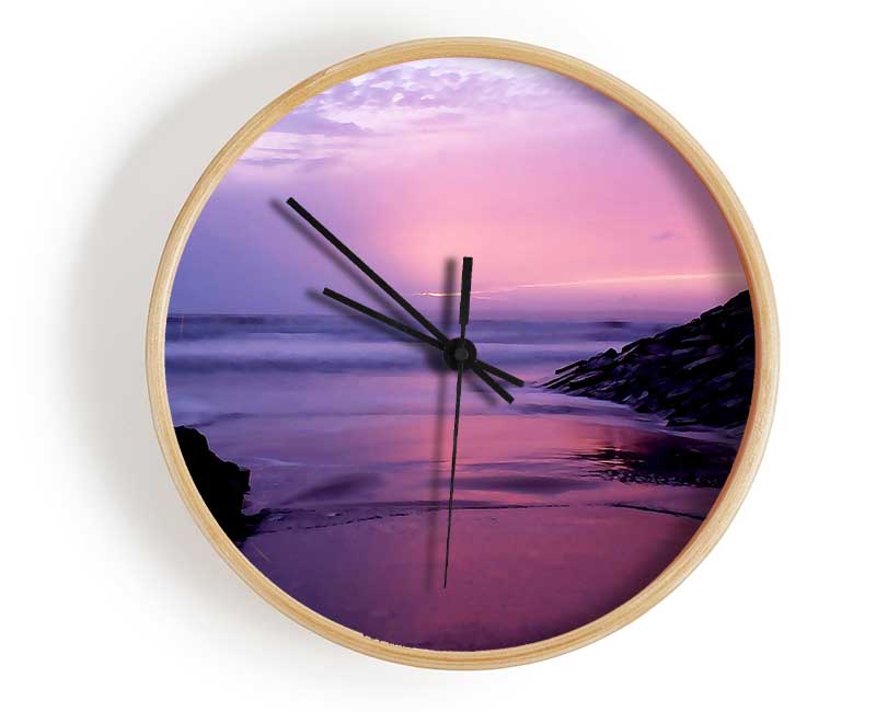 Sunset At Aberavon Beach Clock - Wallart-Direct UK