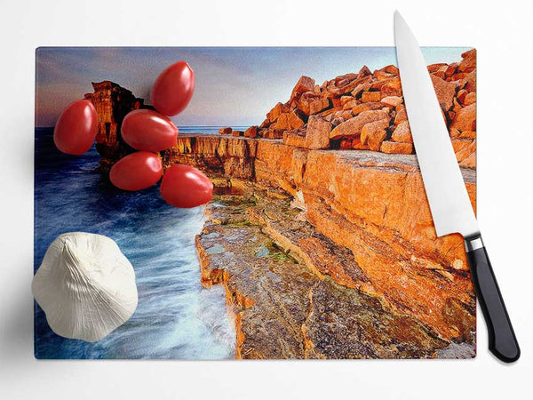 Rocky Beach Swell Glass Chopping Board