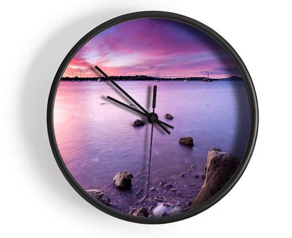 Half Moon Bay Sunset Clock - Wallart-Direct UK