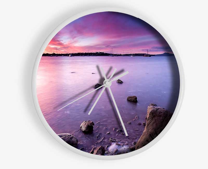 Half Moon Bay Sunset Clock - Wallart-Direct UK