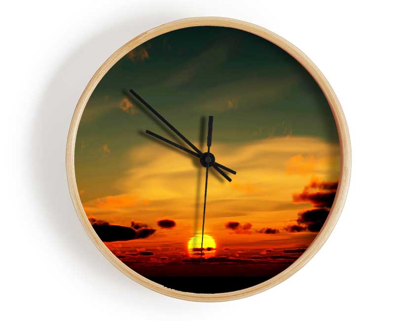 Beautiful Sunset Moon Clock - Wallart-Direct UK