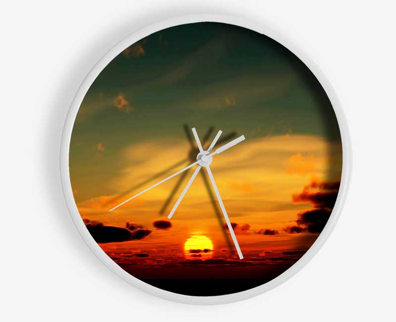 Beautiful Sunset Moon Clock - Wallart-Direct UK