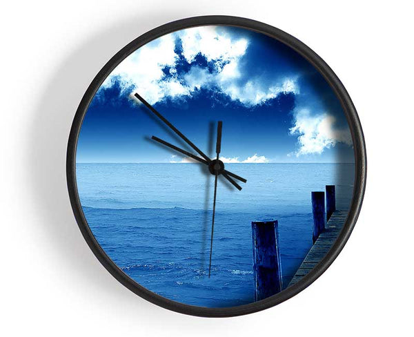 Blue Dock Clouds Clock - Wallart-Direct UK