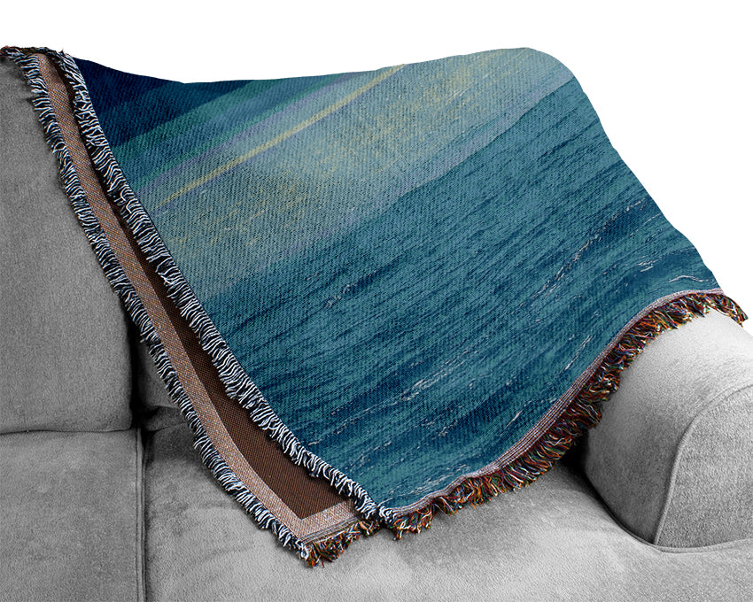 Blue Dock Clouds Woven Blanket