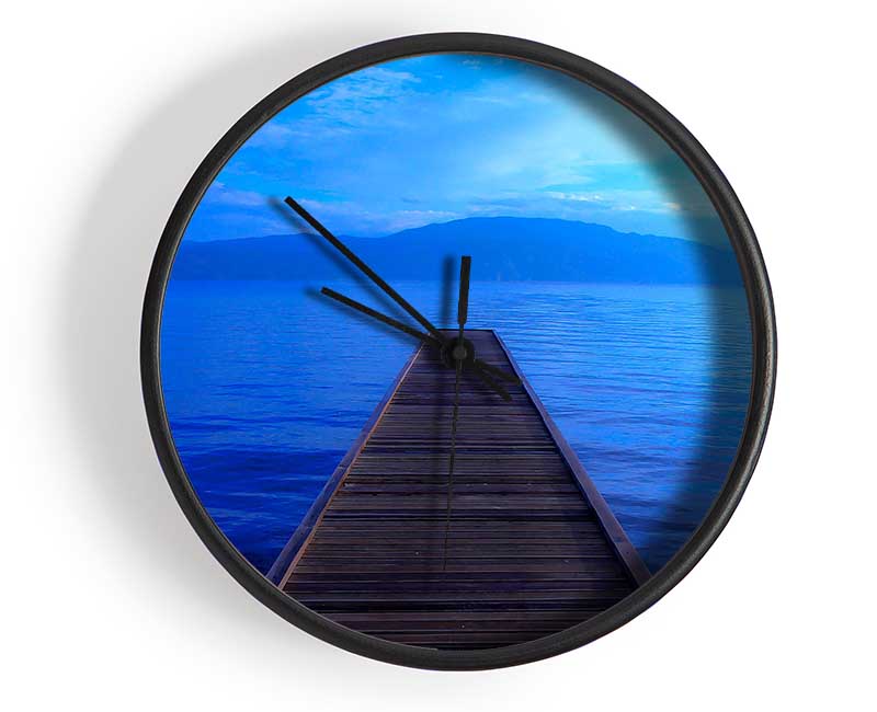 Wooden Bridge To The Sea Clock - Wallart-Direct UK