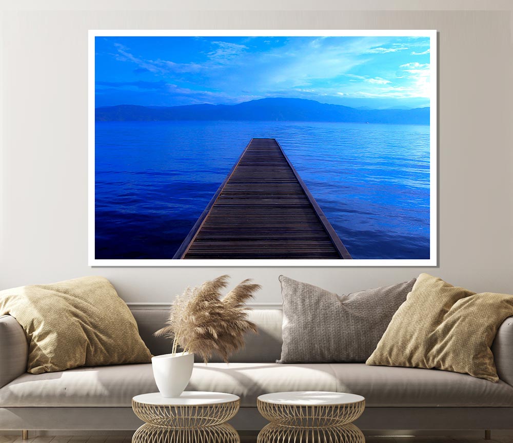 Wooden Bridge To The Sea Print Poster Wall Art