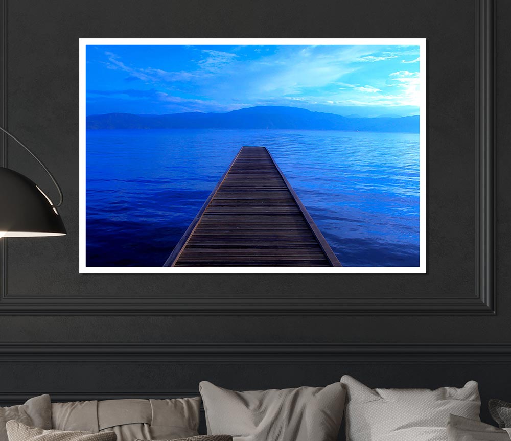 Wooden Bridge To The Sea Print Poster Wall Art