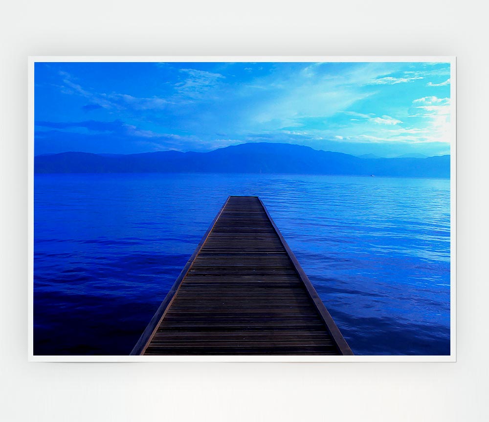 Wooden Bridge To The Sea Print Poster Wall Art