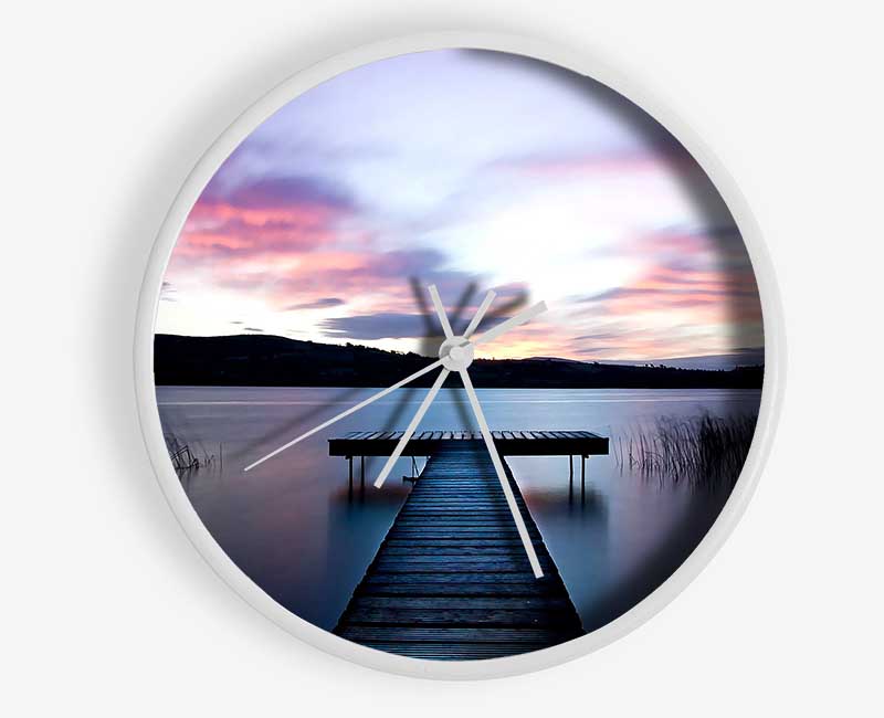 Dusk On The Dock Clock - Wallart-Direct UK