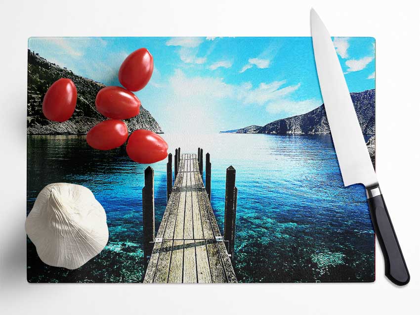 The Old Boat Dock Ocean Glass Chopping Board