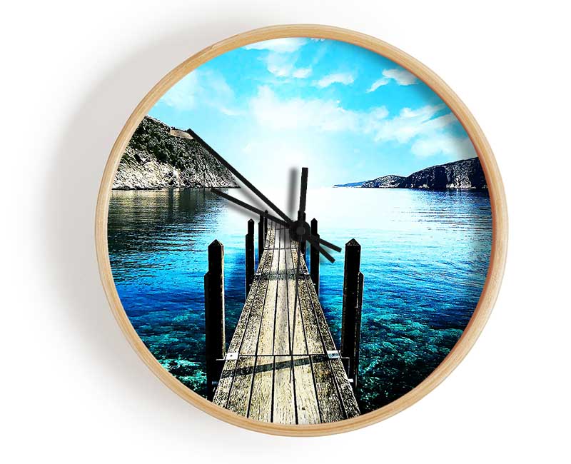 The Old Boat Dock Ocean Clock - Wallart-Direct UK