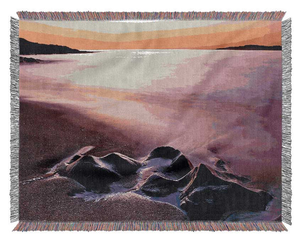 Sunset Isle Of Lewis Scotland Uk Woven Blanket