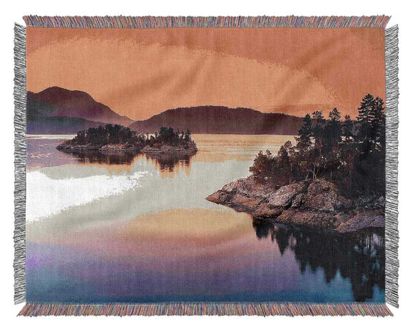 Islands At Dusk Woven Blanket