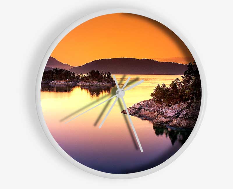 Islands At Dusk Clock - Wallart-Direct UK