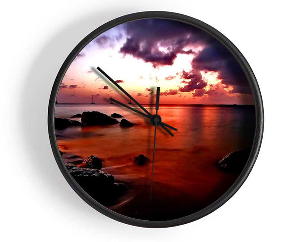 Ocean Red Clock - Wallart-Direct UK