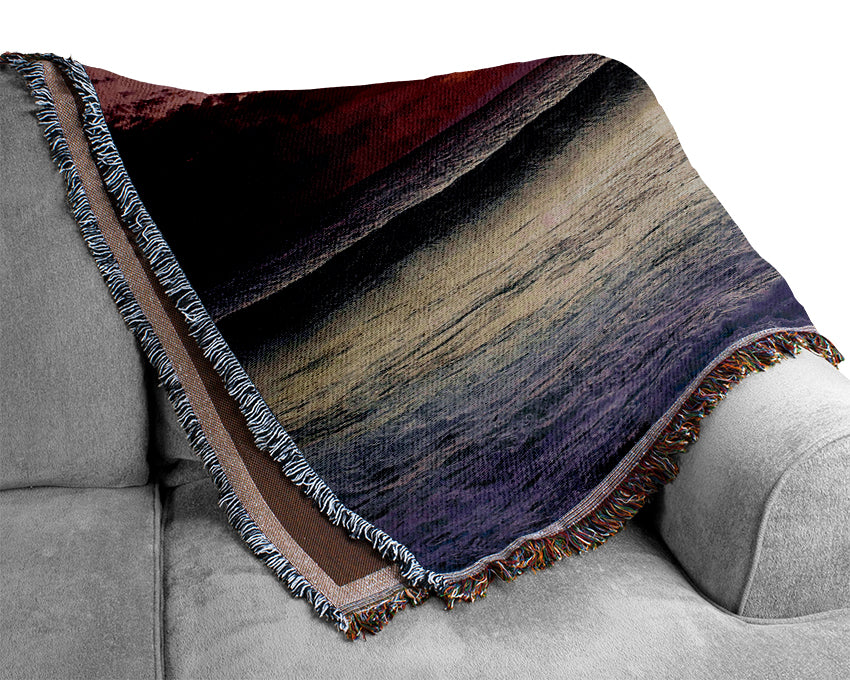 Ocean Wave Twilight Woven Blanket