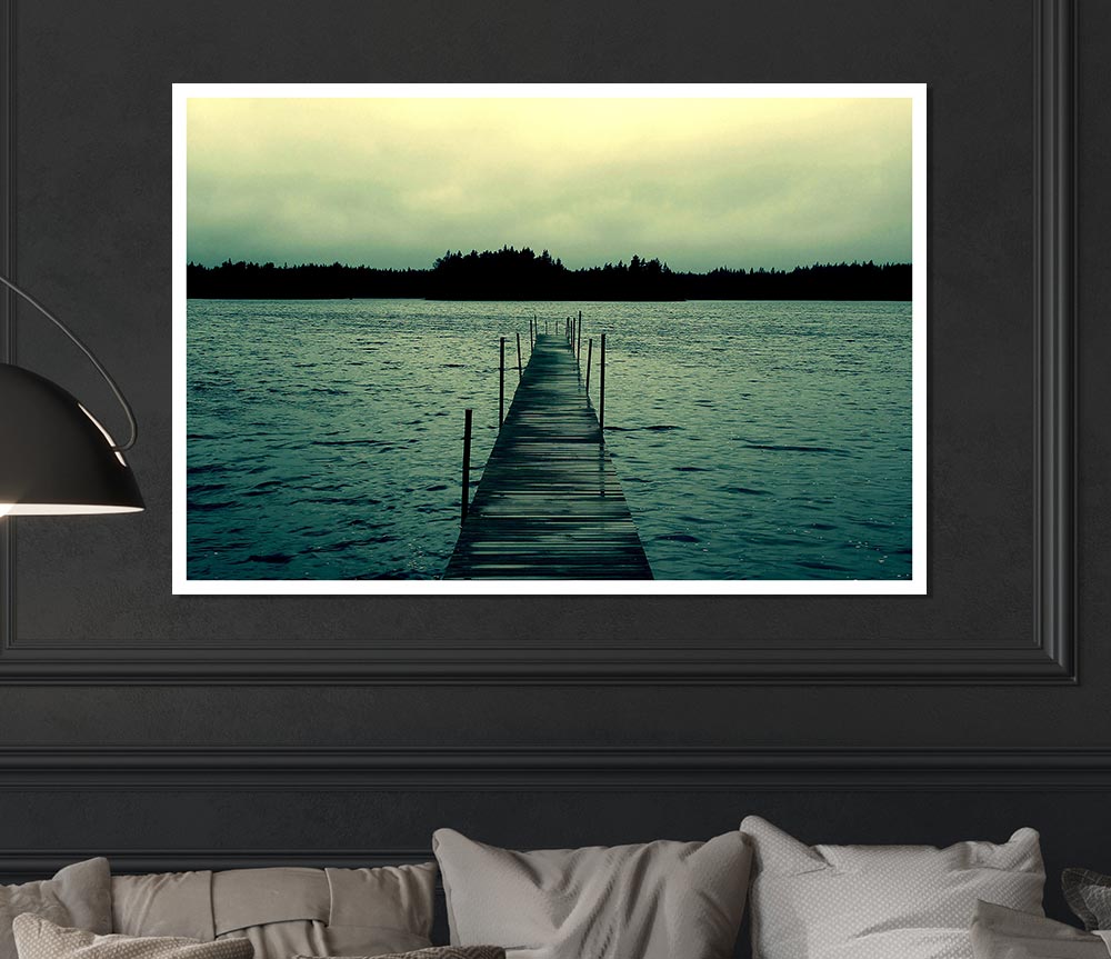 Long Green Jetty Print Poster Wall Art