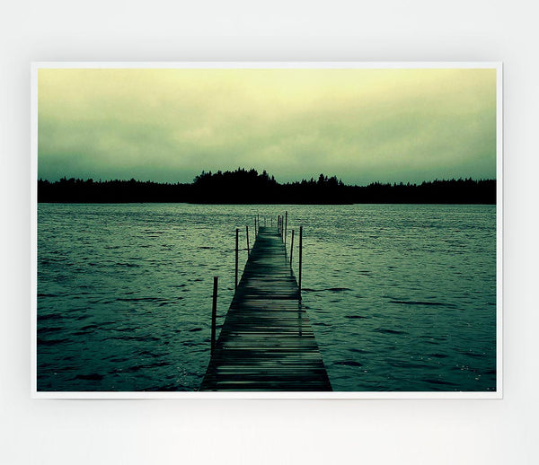 Long Green Jetty Print Poster Wall Art