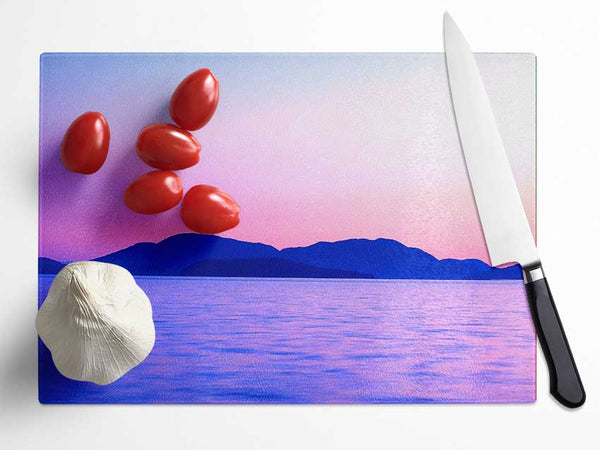 Mountain Ocean Calm Glass Chopping Board