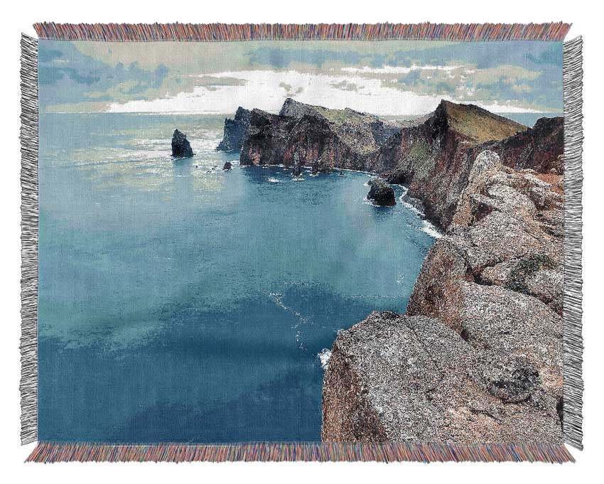 Coast Panoramic View Woven Blanket