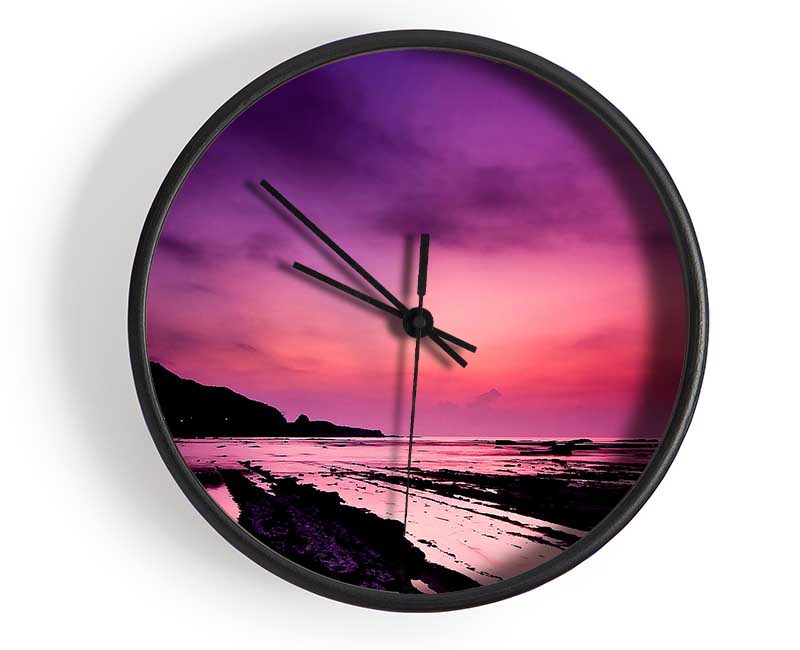 Purple Night Sky Clock - Wallart-Direct UK