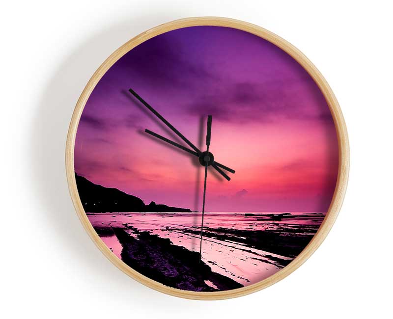 Purple Night Sky Clock - Wallart-Direct UK