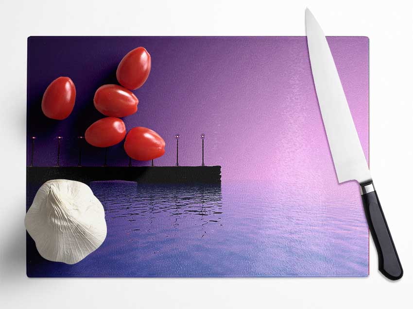 Purple Sky Pier Glass Chopping Board