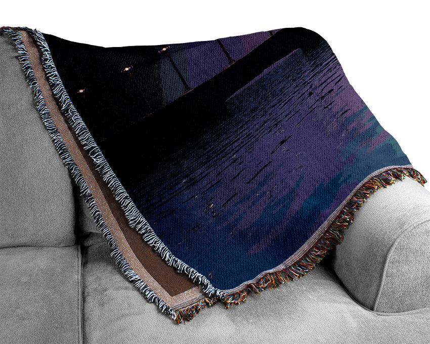 Purple Sky Pier Woven Blanket