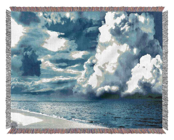 Cloudy Sky Seaside Woven Blanket