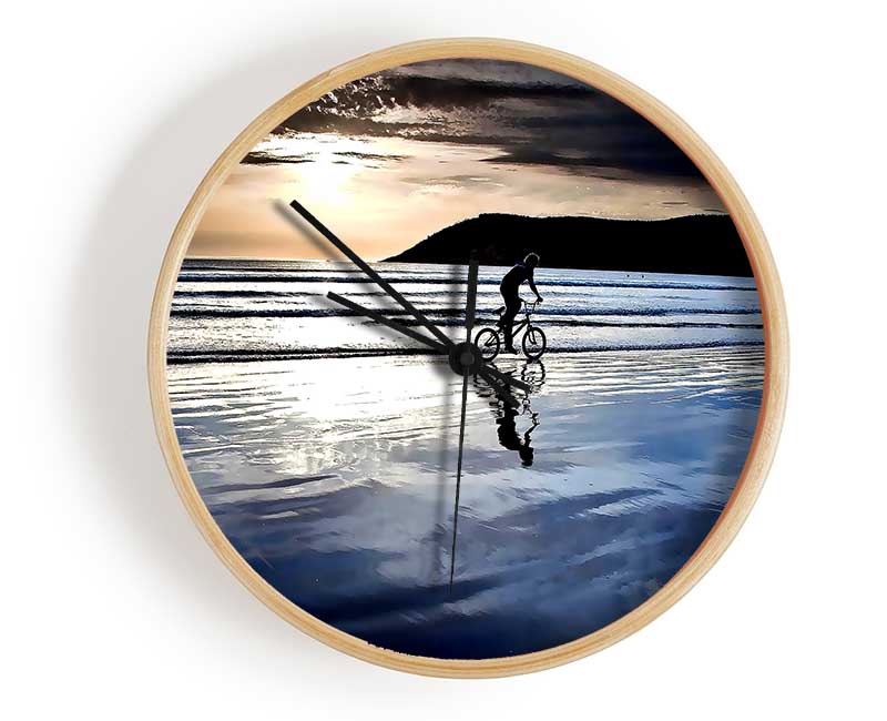 Beach Bike Ride Clock - Wallart-Direct UK