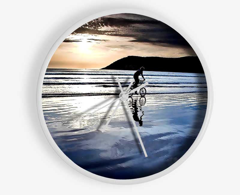 Beach Bike Ride Clock - Wallart-Direct UK