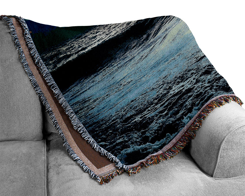 Dark Blue Sea Woven Blanket