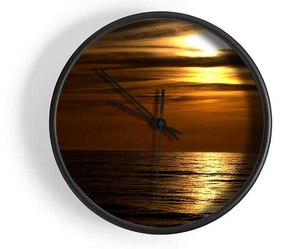 Dark Sunset Beach Clock - Wallart-Direct UK