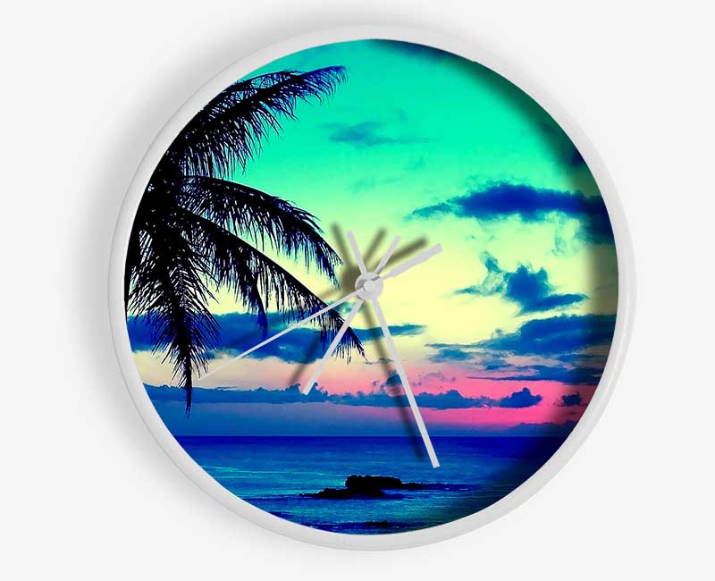 Tropical Sunrise Clock - Wallart-Direct UK