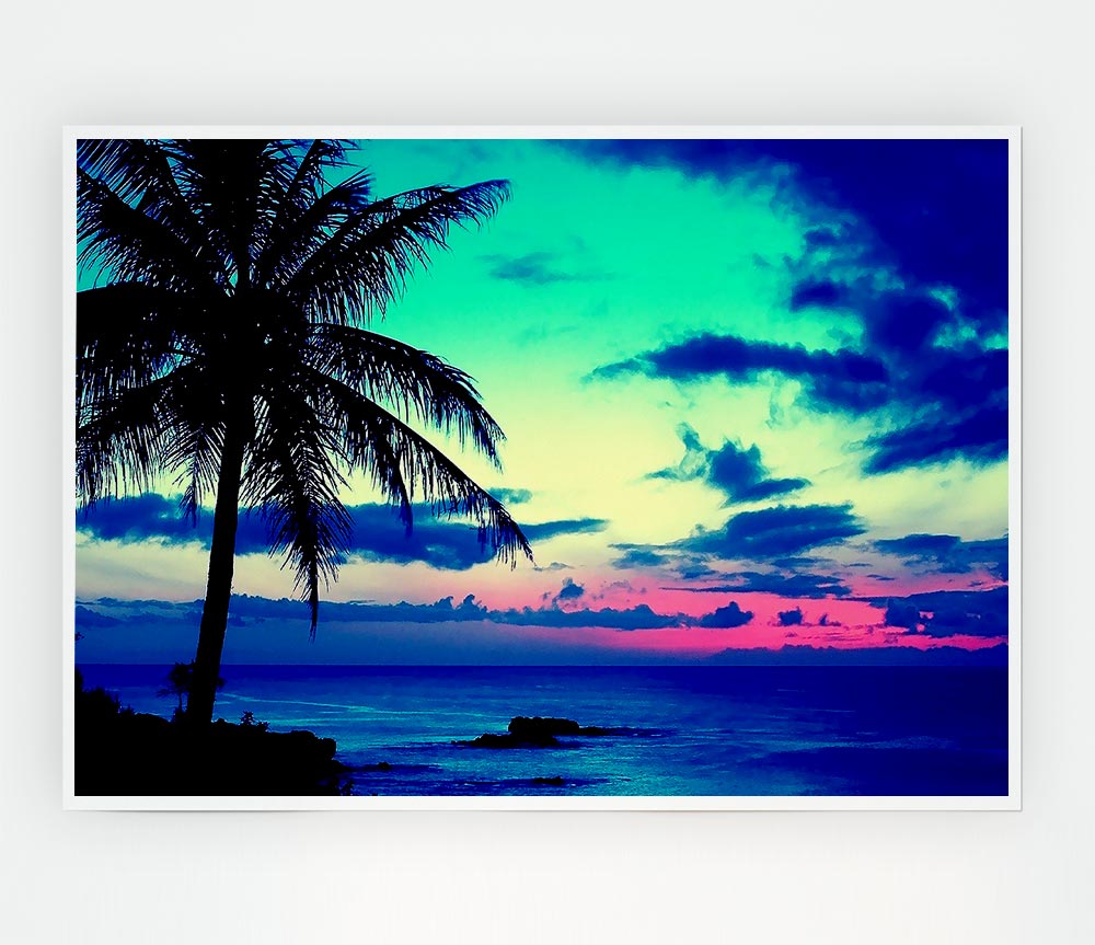 Tropical Sunrise Print Poster Wall Art